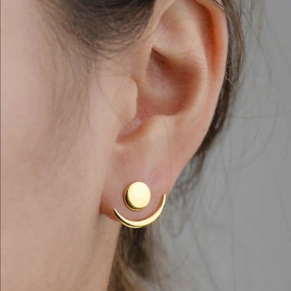 3/$30 Gold Round Swing Stud Earrings
